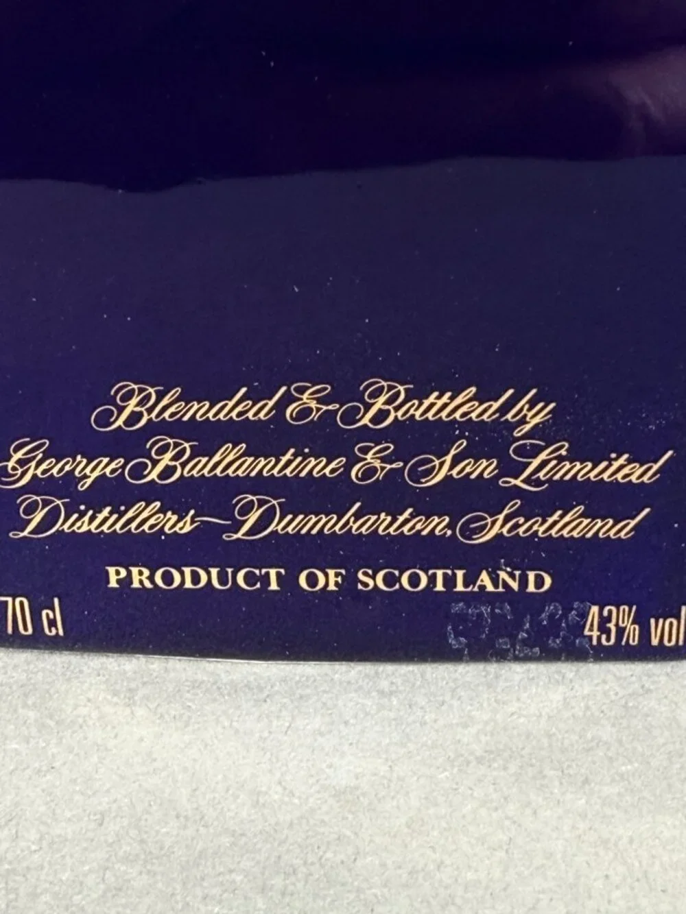 Rare Ballantine's 21 Year Old Empty Blue Wade Porcelain Whisky Decanter 70cl
